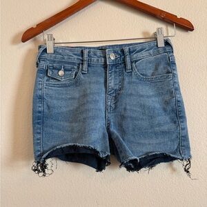 True Religion Jennie Curvy Mid Rise Super Skinny Shorts